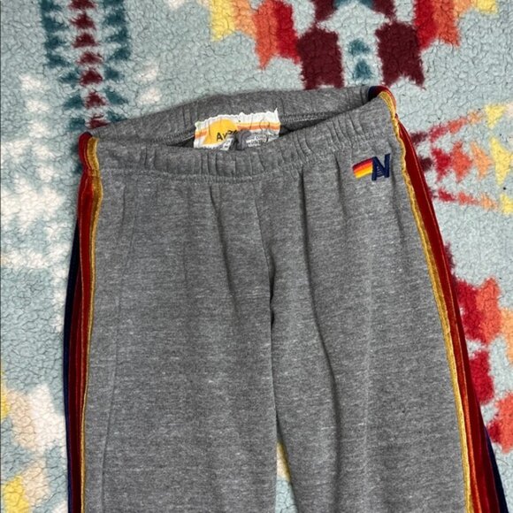Aviator Nation 5 stripe velvet gray sweatpants - Picture 3 of 7